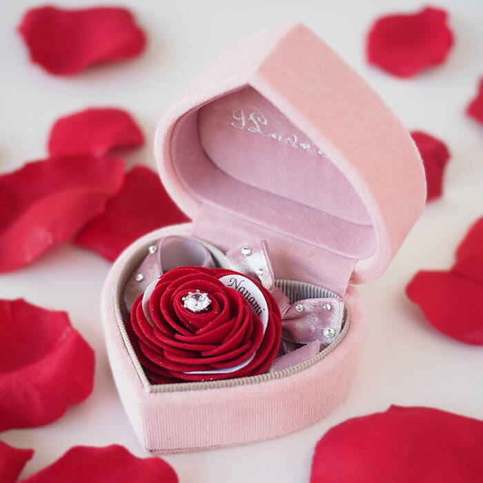 ピンクハート赤薔薇